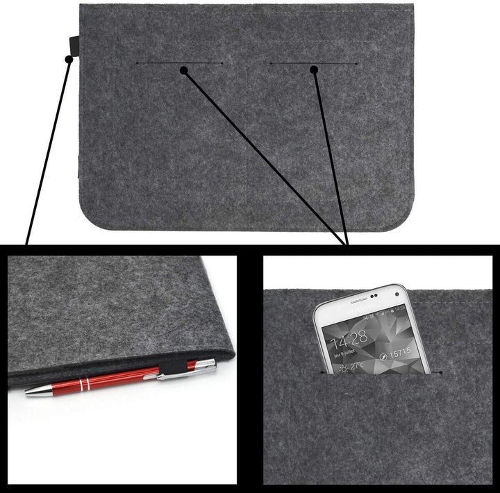 DuneDesign 13.3'' Filz Laptop-Tasche 35x24 cm Tablet Hülle Kompatibel mit MacBook Pro Air iPad Surfa