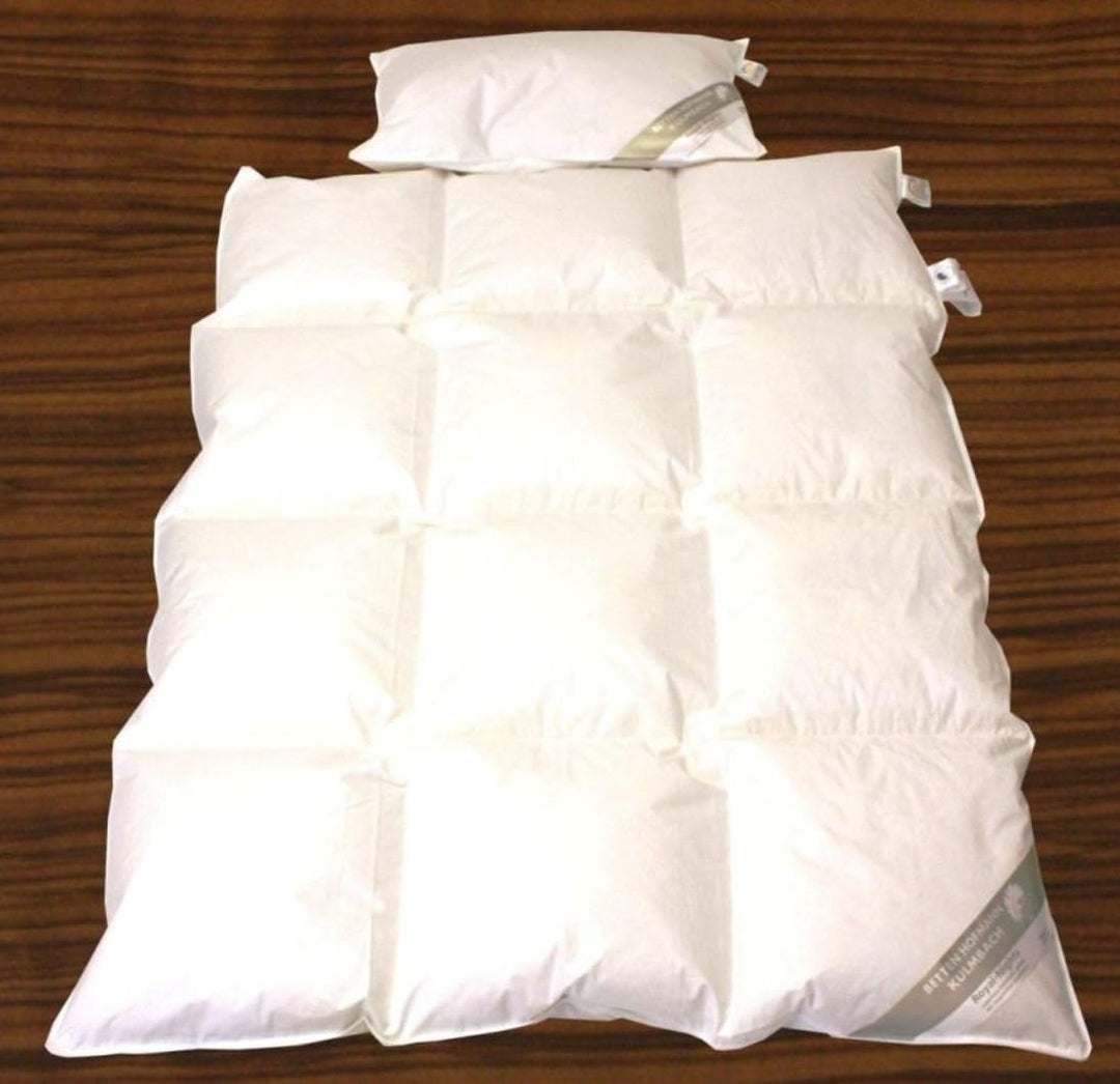 Betten Hofmann Luxus Baby Kinder Daunenbett Daunendecke Ganzjahresdecke Set 100x135 cm mit Kopfkisse