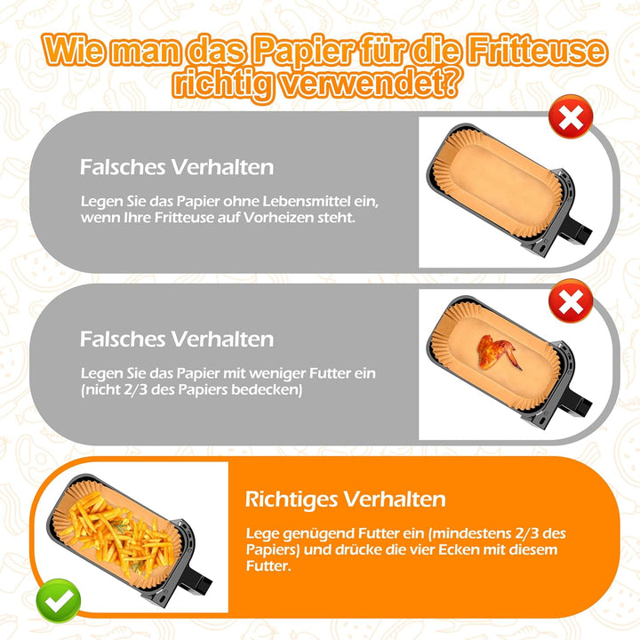 230 Stück Backpapier für Heissluftfritteuse COSORI 2 Kammern 8,5L, Airfryer Backpapier für Cosori CA