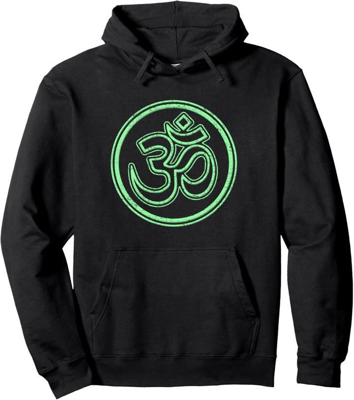 Traditionelles Om-Zeichen des Buddhismus & Hinduismus (Grün) Pullover Hoodie