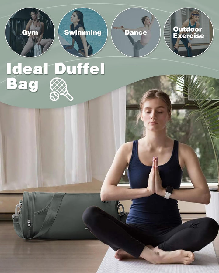 SZSYCN Sporttasche Damen Klein, Sport Duffel Bag mit nassfach & schuhfach, Leichte wasserdichte Trai