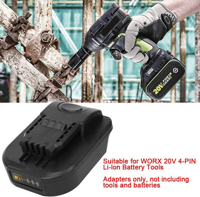 FTVOGUE Batterieadapter für Makita 18V Konvertieren für Worx 20V 4-Pin Elektrowerkzeug Zubehör