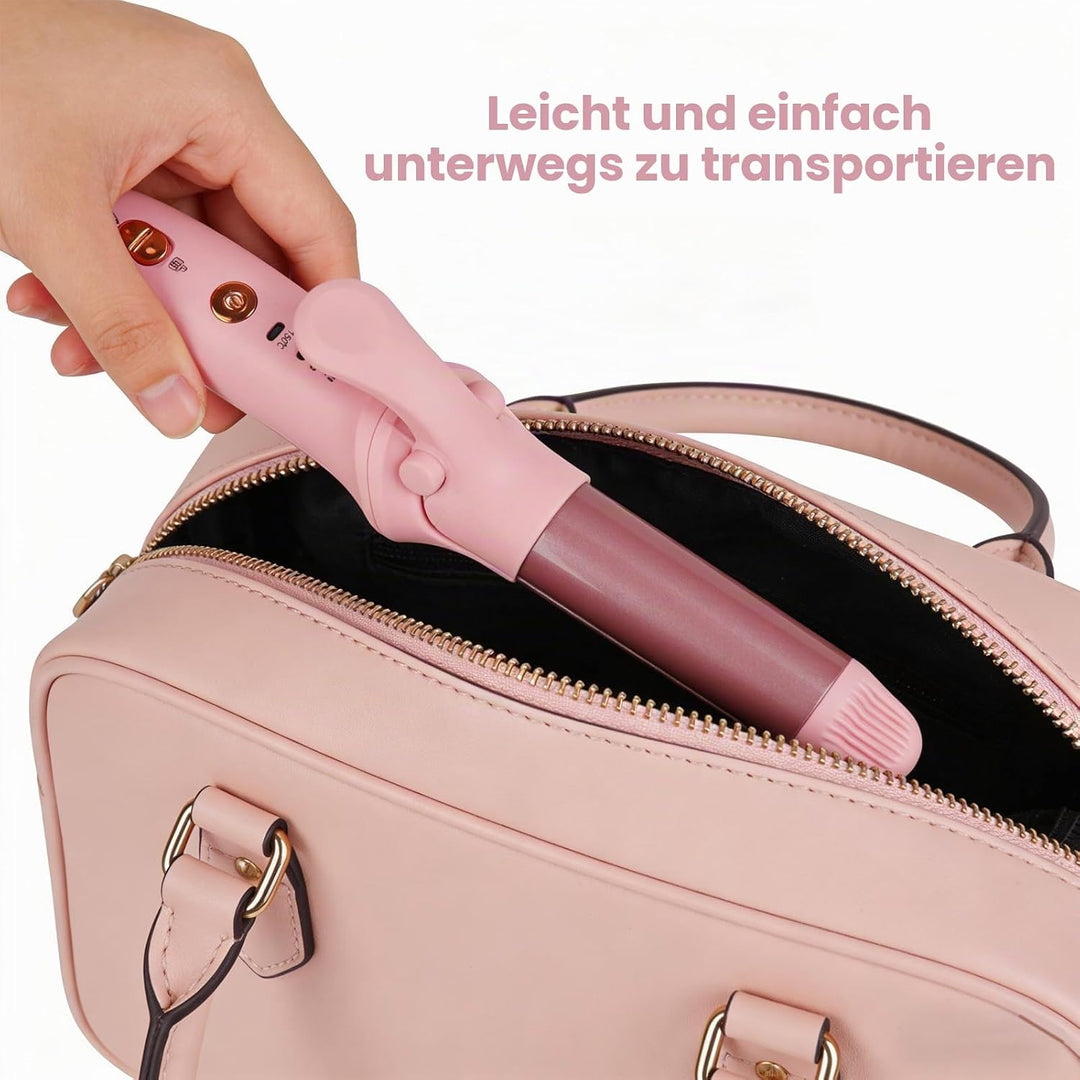 Kabelloser Lockenstab, 21,5 mm Reise Mini Hair Curler, USB Wiederaufladbar Lockenstab mit 3 Einstell