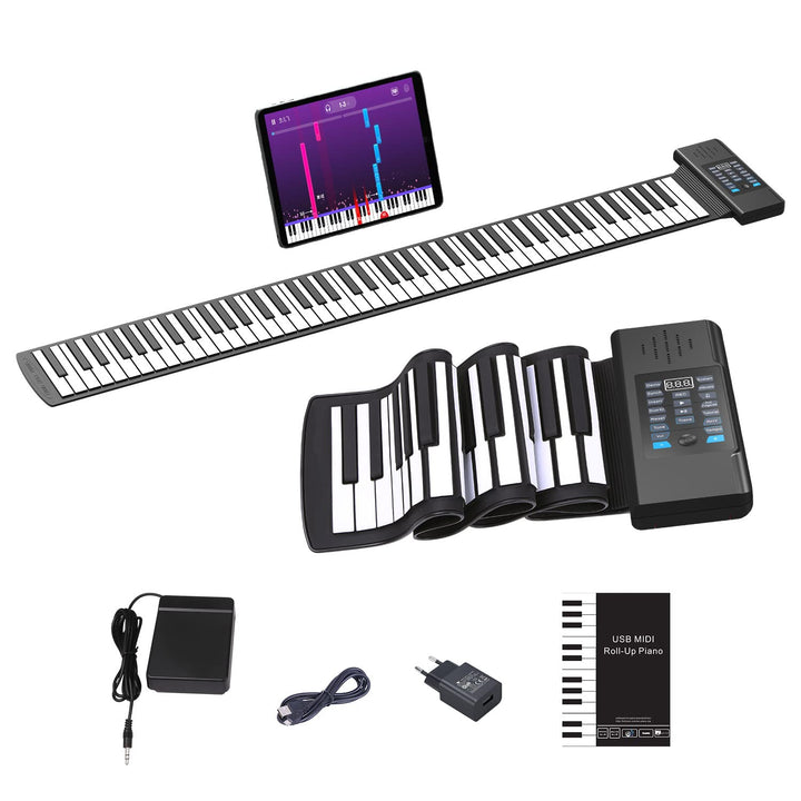 OYAYO Rollpiano 88 Tasten Roll Up Piano Keyboard Unterstützt MIDI mit 128 Tönen und Rhythmen, Rollkl