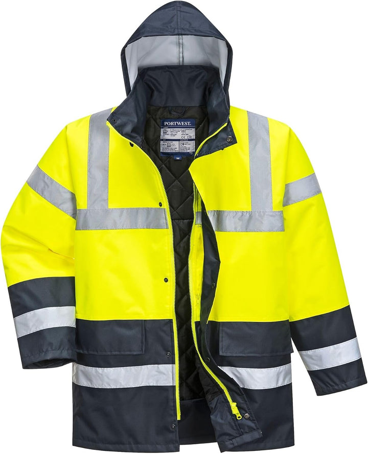Portwest Warnschutz Kontrast Traffic-Jacke, Grösse: M, Farbe: Gelb, S466YERM Gelb M, Gelb M