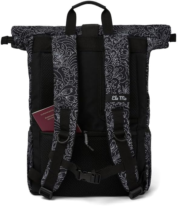 Ela Mo® Rolltop Rucksack Damen - Rollrucksack Anti Diebstahl für Sport & Reisen - Laptoprucksack für