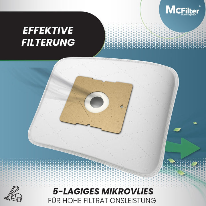 McFilter I 20 Staubsaugerbeutel geeignet für Grundig Bodyguard VCC 4950, VCC 3650, VCC 3850 A, VCC 4