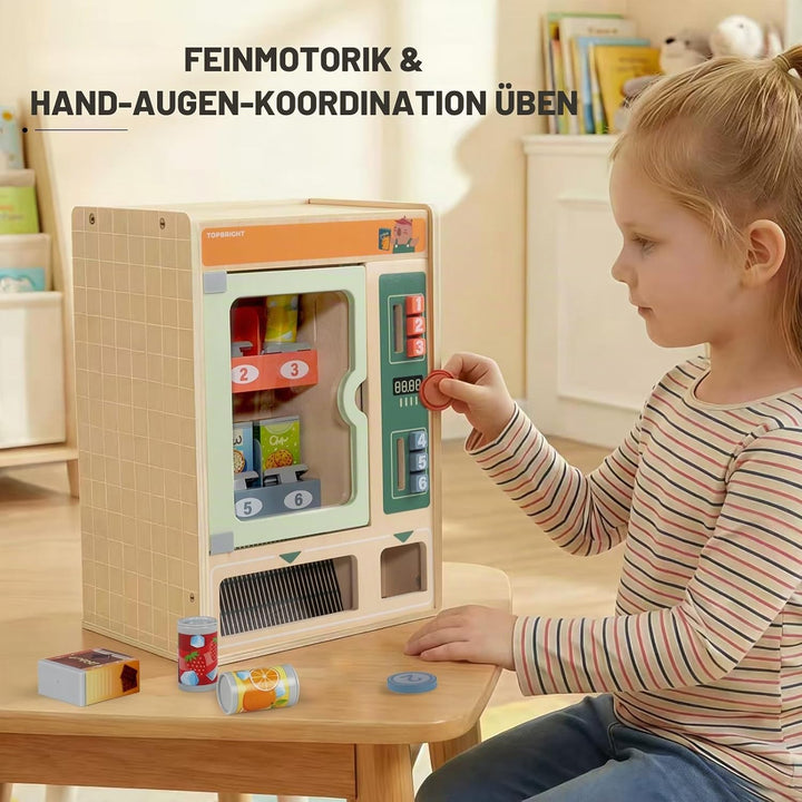 TOP BRIGHT Verkaufsautomat für Kinder ab 3 Jahren, Spielküche Zubehör Küchenset mit Snacks, Getränke