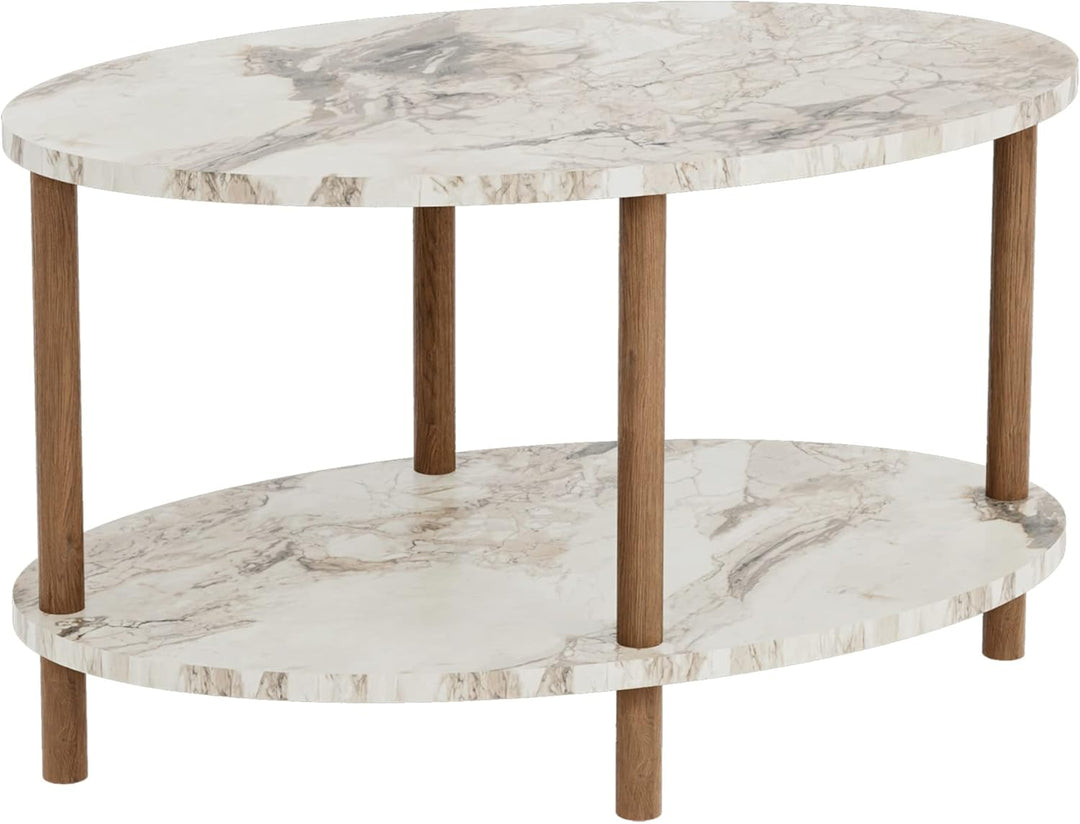 [en.casa] Couchtisch Højreby mit unterer Ablage Wohnzimmertisch Kaffeetisch 43 x 70 x 44 cm Sofatisc
