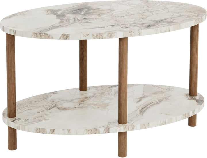 [en.casa] Couchtisch Højreby mit unterer Ablage Wohnzimmertisch Kaffeetisch 43 x 70 x 44 cm Sofatisc