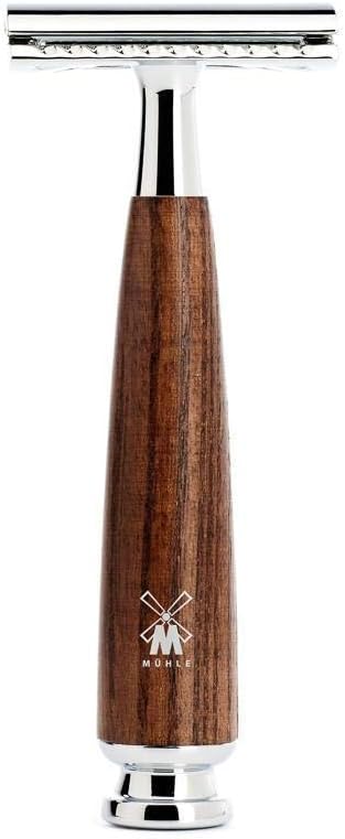 MÜHLE Rytmo Rasierset - Schale, Rasierpinsel mit Black Fibre, Rasierhobel, Ständer - Griffe aus gedä