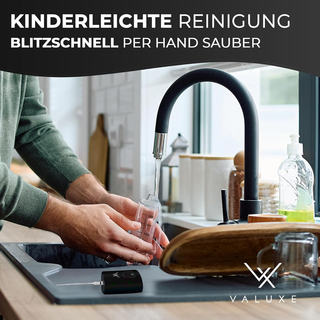 VALUXE® Ölsprüher [BLACK ORIGINAL] - Extrem präzise Öl-Sprühflasche aus Edelstahl und Glas - Multifu