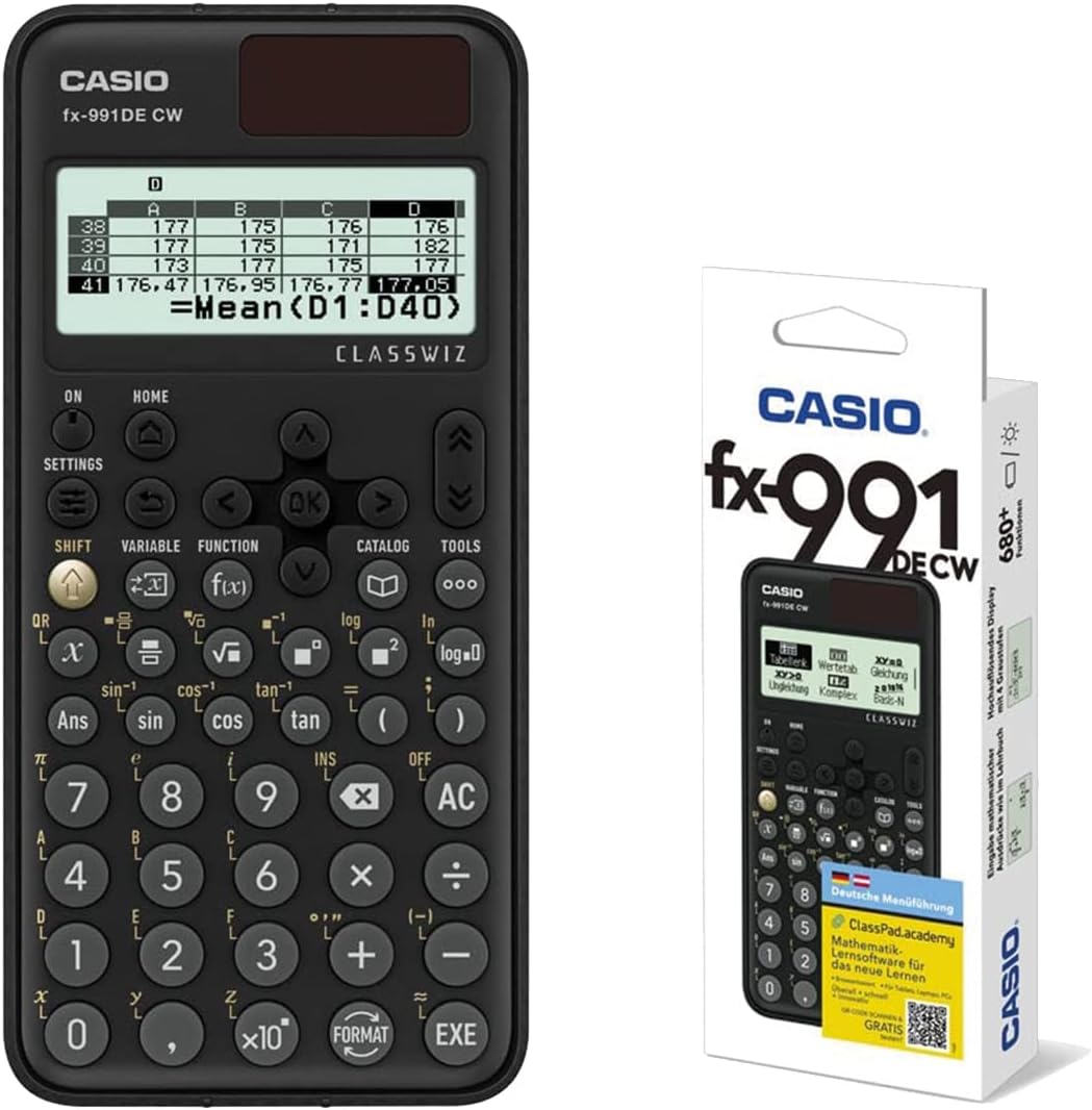 Casio FX-991DE CW ClassWiz technisch wissenschaftlicher Rechner, deutsche Menüführung FX-991DE CW Oh