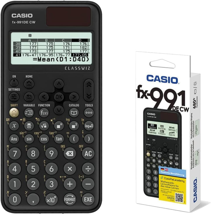 Casio FX-991DE CW ClassWiz technisch wissenschaftlicher Rechner, deutsche Menüführung FX-991DE CW Oh