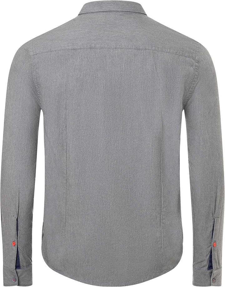 Timezone Herren Hemd S Dark Grey Melange, S Dark Grey Melange