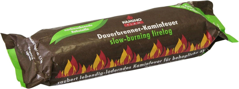 Danto Spar-Set: 10 Stück KaminoFlam® Dauerbrenner-Kaminfeuer, 100 % nachwachsende Rohstoffe, für Kam