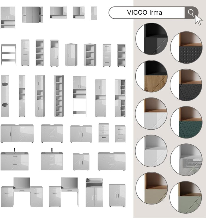Vicco Schuhschrank Irma, Anthrazit/Artisan, 106 x 63 cm | mit 2 Türen, zur Aufbewahrung und Organisa