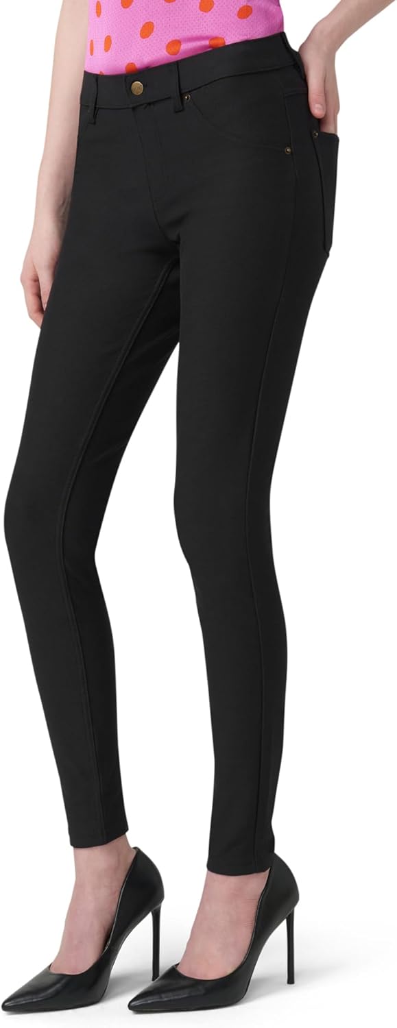 Essential Denim-Leggings für Damen von HUE | Modische Leggings mit Gesässtaschen XS Schwarz, XS Schw