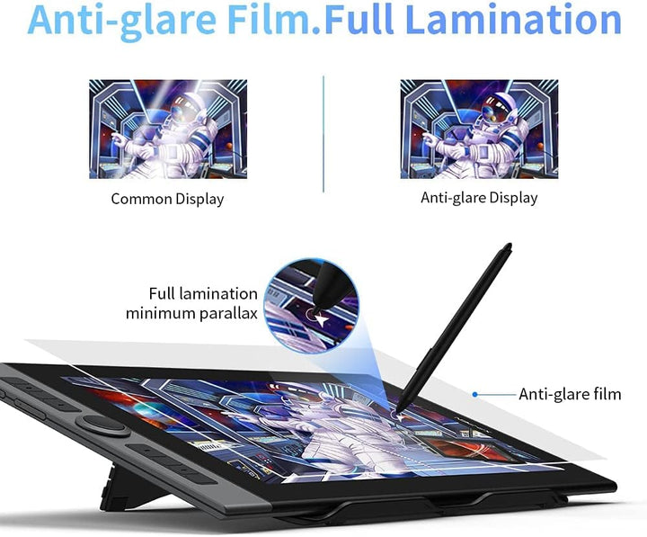 XP-PEN Artist Pro 16 Grafiktablett 15,4” 133% sRGB volllaminiertes Pen Display batterieloser Stift m