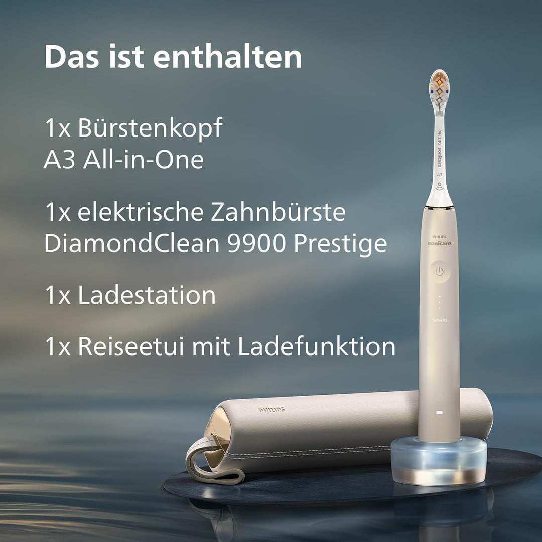 Philips Sonicare DiamondClean Prestige 9900 – Elektrische Schallzahnbürste mit 1x A3 Premium-All-in-