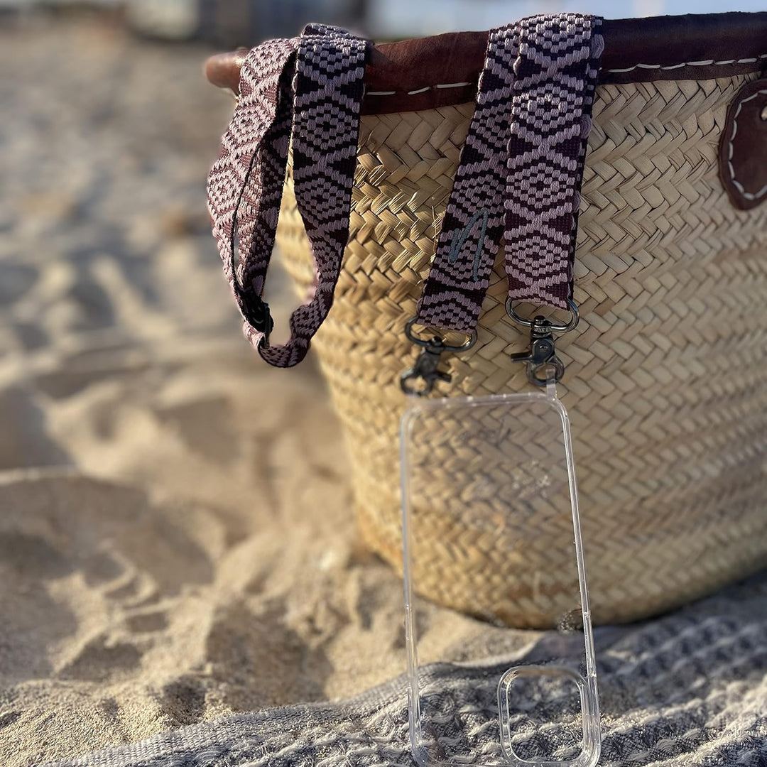 NOOMYA® Premium Fashion Handykette | Set Handyhülle iPhone 13 Pro MAX & Handyband Wine Tasting | Han