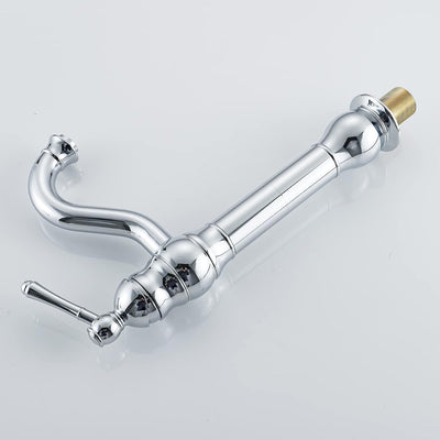 FWZZQ Wasserhahn Bad Hoch Retro, Waschtischarmatur Chrom, 360°Drehbar Armatur Waschbecken, Einhebel