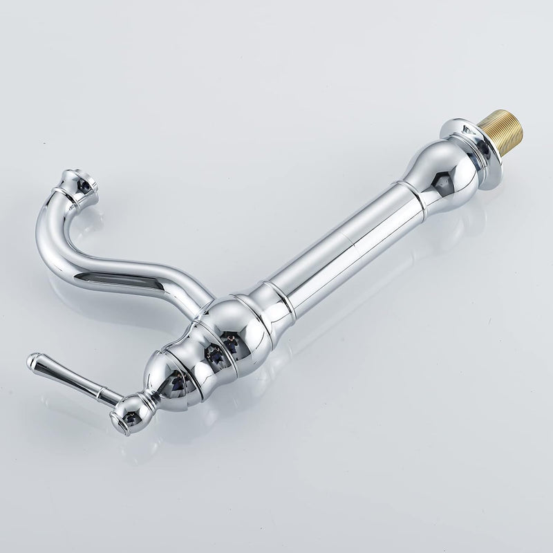 FWZZQ Wasserhahn Bad Hoch Retro, Waschtischarmatur Chrom, 360°Drehbar Armatur Waschbecken, Einhebel