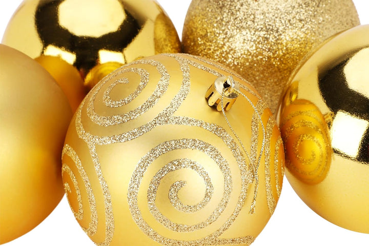 Christmas Concepts® 5er Pack - Extra grosse 100mm Christbaumkugeln - Glänzend, Matt & Glitterdekorie