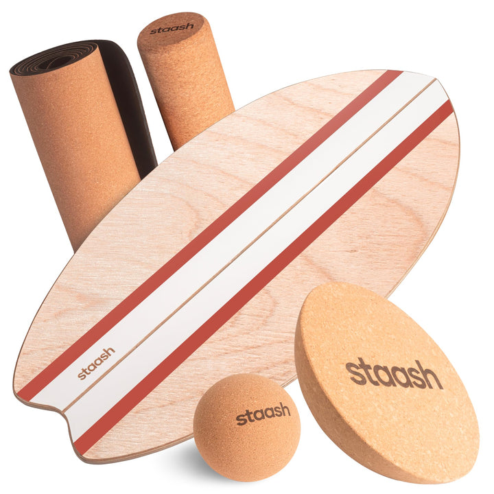 STAASH® PRO Balance Board aus Birkenholz – Premium 5-in-1-Set für Gleichgewichtstraining, Fitness &
