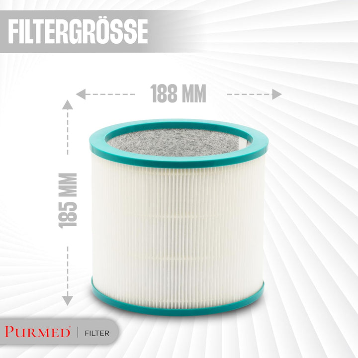 PURMED Kompatibel mit Dyson TP02 TP03 TP00 AM11 BP01 Ersatzfilter - | Luftreiniger gegen Hausstaub,