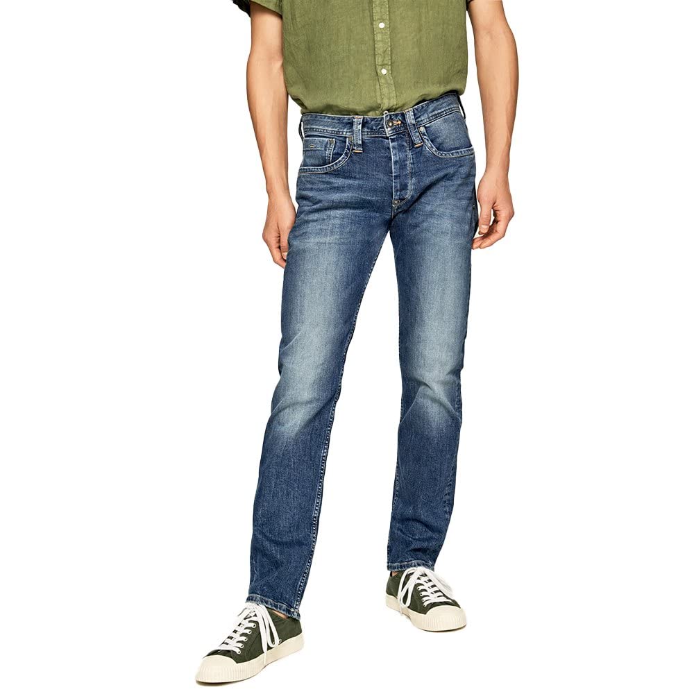 Pepe Jeans Herren Cash Jeans 28W / 36L Blue (Denim-z23), 28W / 36L Blue (Denim-z23)