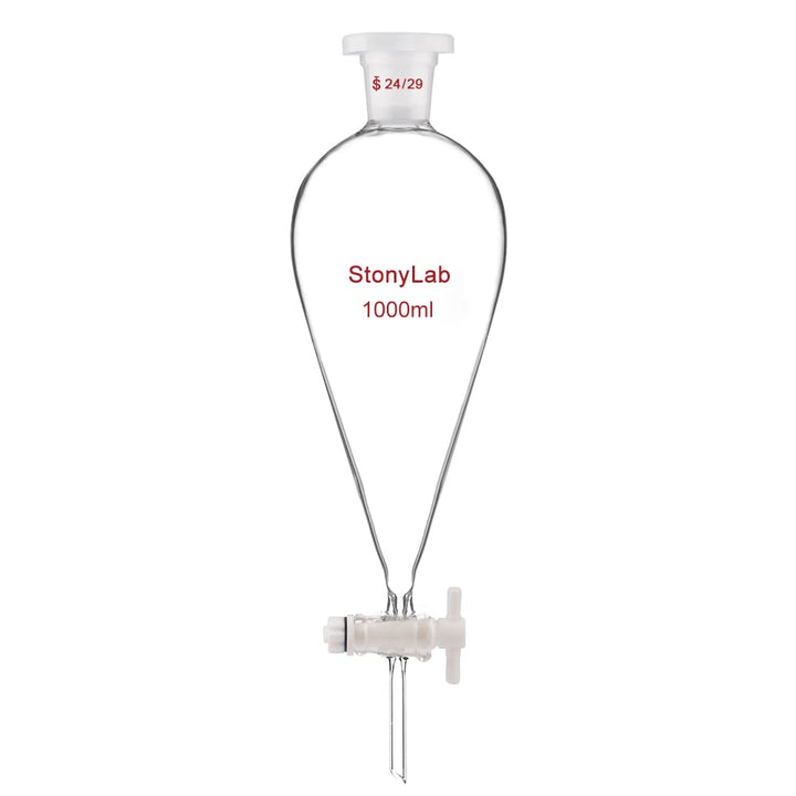 stonylab Scheidetrichter Glas, Borosilikatglas 1000 ml Scheidetrichter Heavy Wall Conical Separatory
