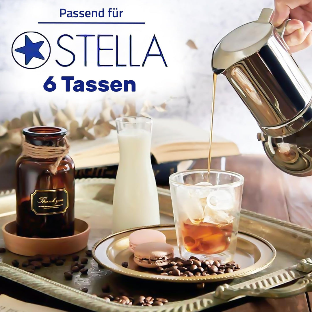Satz mit 3 Gummidichtung passend für die Italienische Espressokocher für Stella 6 Tassen Garantie 10
