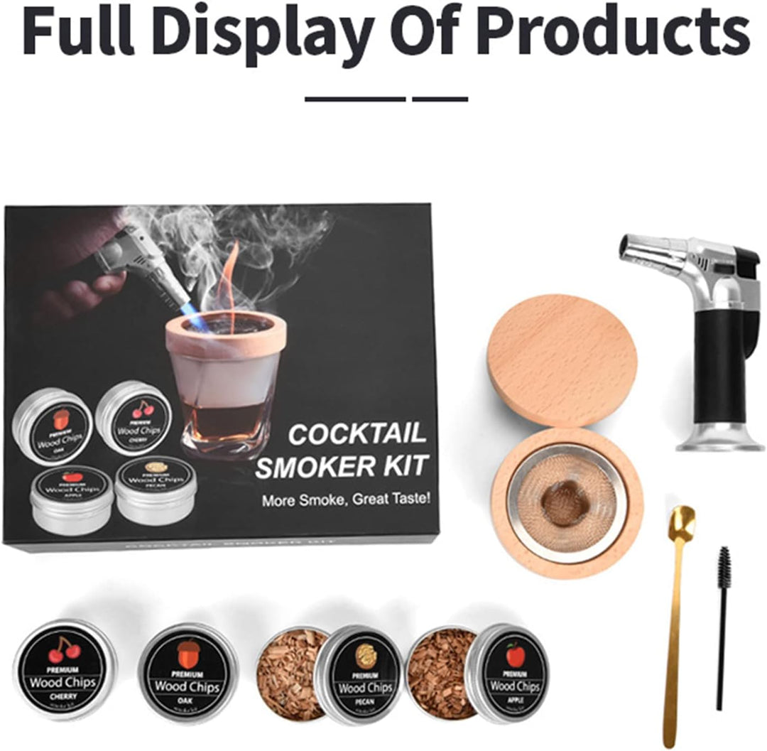 Cocktail-Smoker-Set Altmodisches Whiskey-Bourbon-Getränke-Set mit Taschenlampe 4 Geschmacksrichtunge