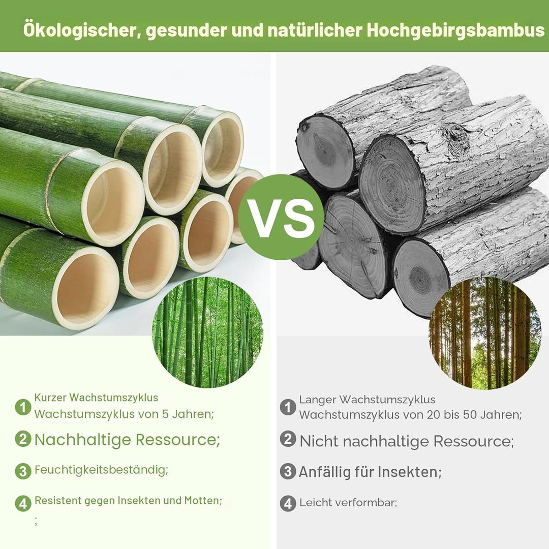 PACHIRA Standregal mit 3 Ablagen, 51 x 25 x 71 cm Bambusregal, Stehendes Lagerregal Aus Bambus, Als