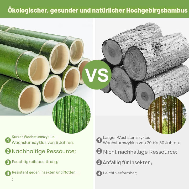 PACHIRA Standregal mit 3 Ablagen, 35 x 25 x 71 cm Bambusregal, Stehendes Lagerregal Aus Bambus, Als