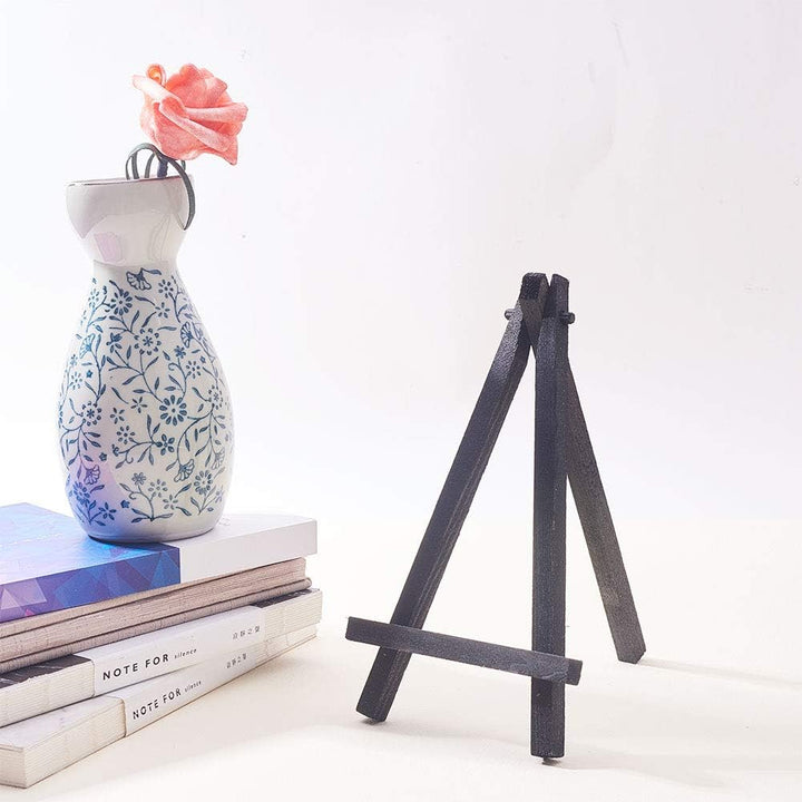 WANDIC Mini Holz Display Staffelei, 15 Stück Schwarz Tabletop Kunst Staffelei Malerei Staffelei für