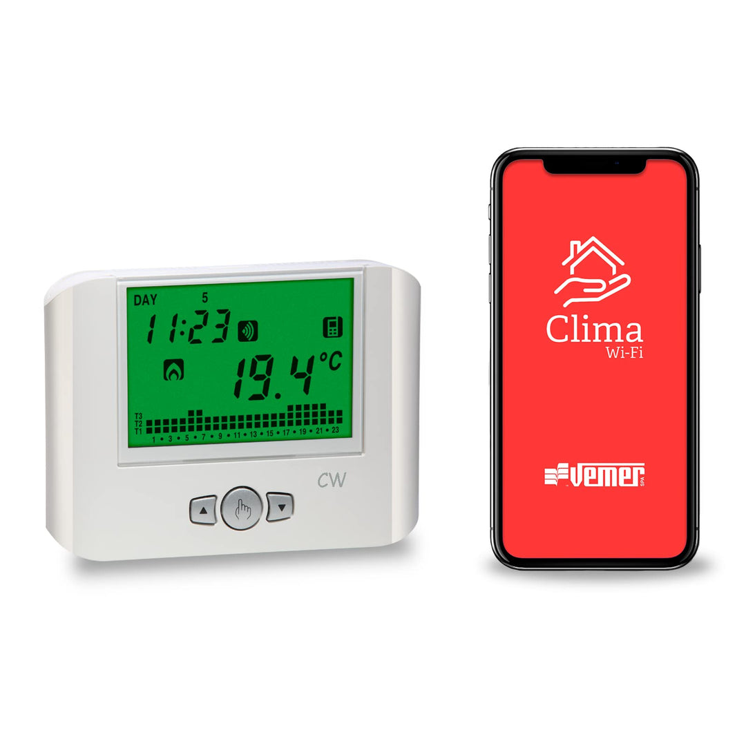 VEMER VE787100 CW - Smart WiFi Thermostat, Digital Heizungsthermostat, WLAN Raumthermostat Digitaler