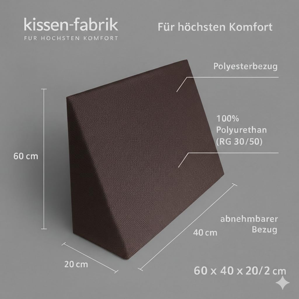 Stützendes Lesekissen Keilkissen für Bett oder Couch Schaumstoffkeil Lagerungshilfe Lagerungskissen