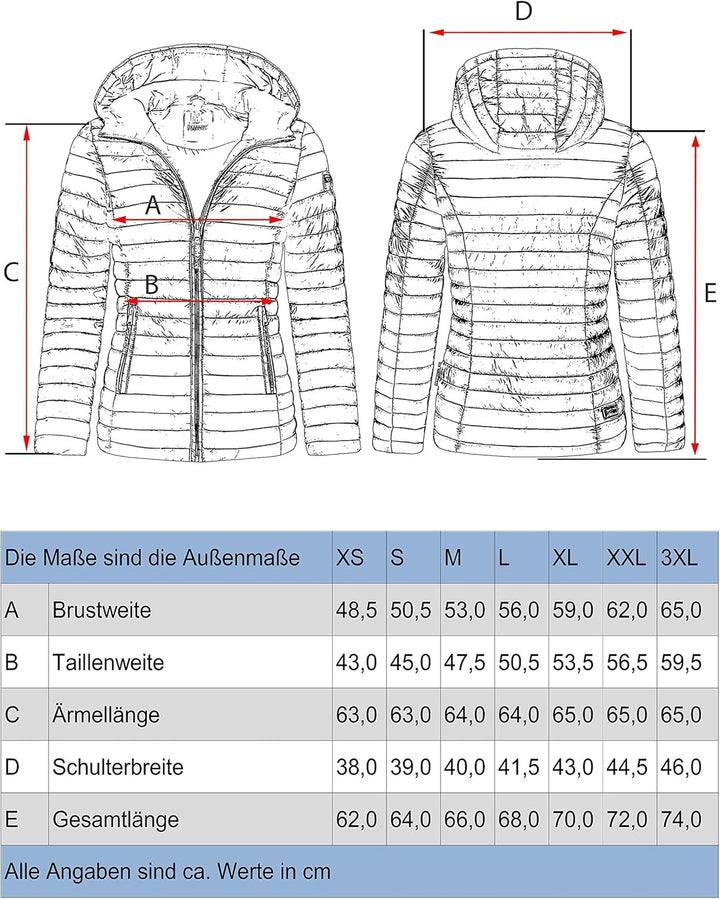 MARIKOO Damen leichte Übergangsjacke Steppjacke mit Kapuze Asraa XS-3XL, XS Dark Green
