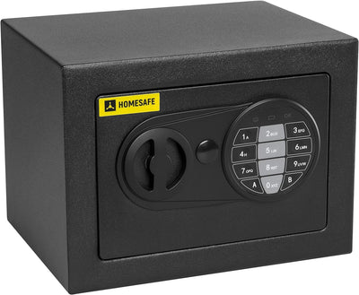 Homesafe HV17E Tresor Safe mit Elektronischem Schloss, 17x23x17cm (HxWxD), Carbon Satin Schwarz, 17x