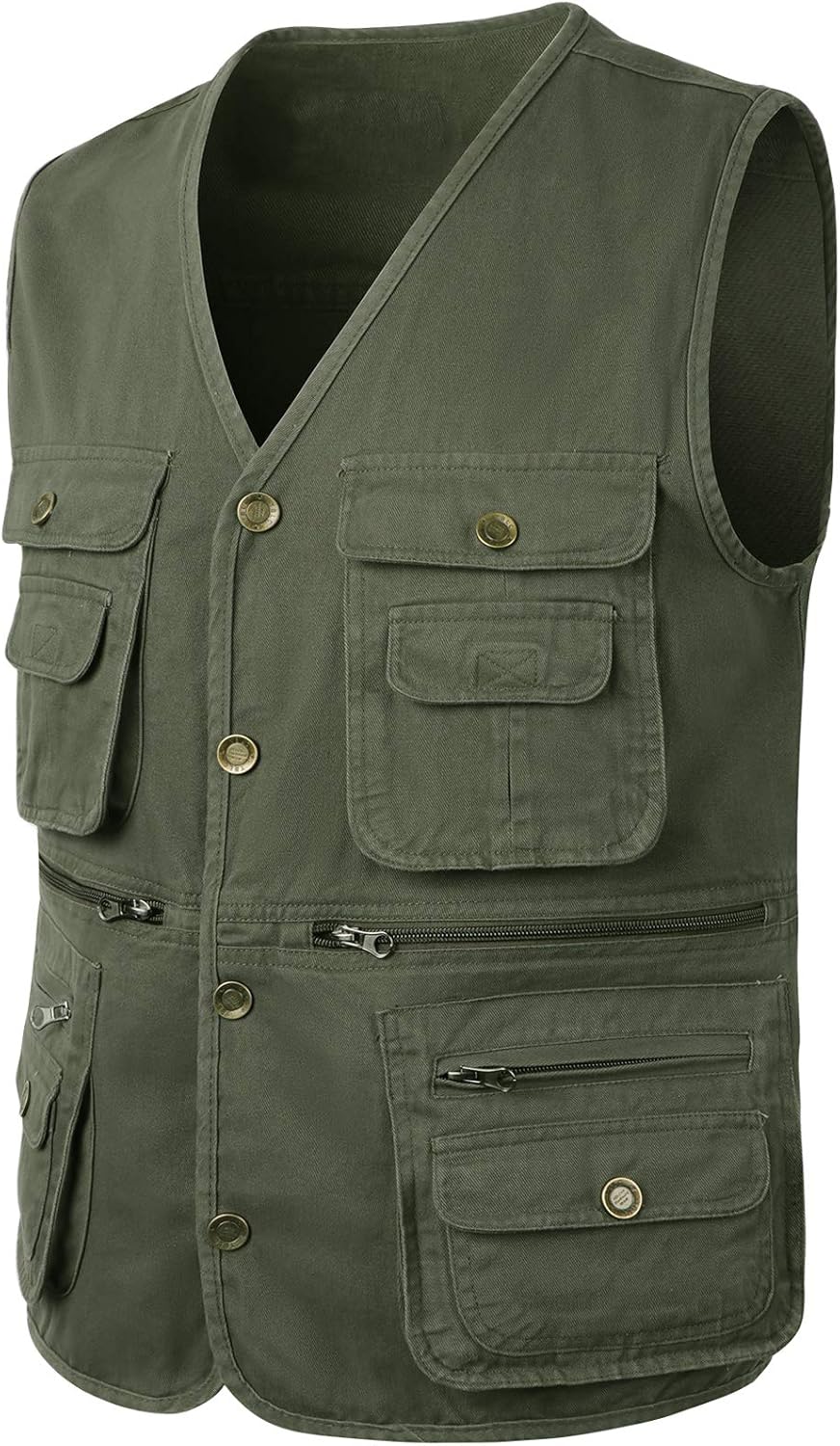 Btmpmcs Herren Outdoor Weste Ärmellose Anglerweste mit Vielen Taschen Baumwolle Freizeit Jagd Weste