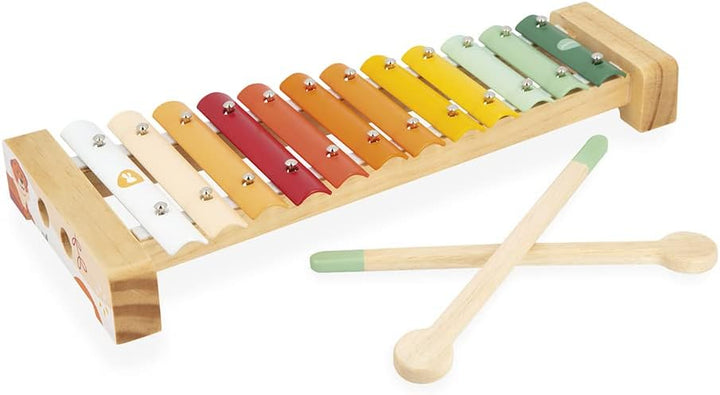 Janod - Xylophon aus Holz Sunshine - Rollenspielzeug und musikalische Früherziehung - Wasserfarbe -