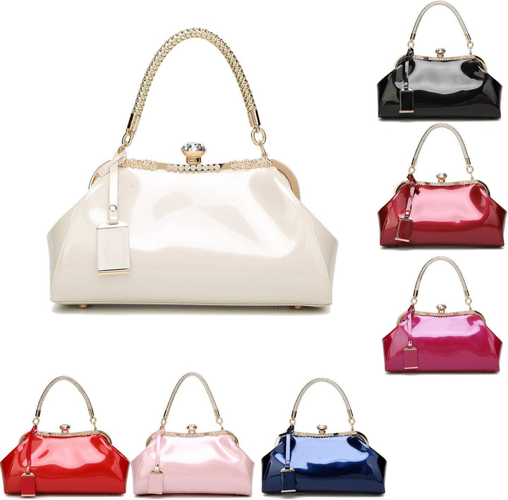 Coolives Damen Tasche Handtasche aus PU-Lackleder Henkeltasche Schultertasche Umhängetasche für die
