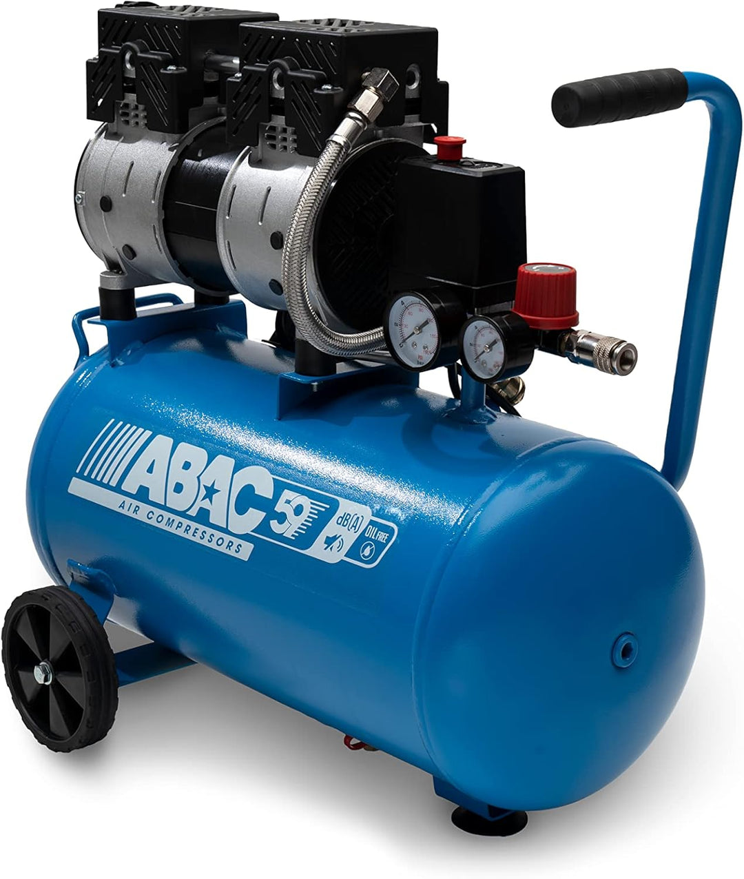 ABAC Geräuscharmer Luftkompressor EASE-AIR 24, Ölfreier Luftkompressor, Maximaler Druck 8 Bar, Leist
