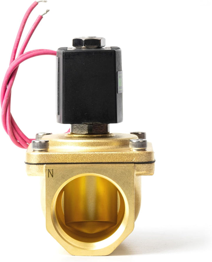 U.S. Solid 1-1/4" Magnetventil - Messing AC 230V mit Viton-Dichtung, stromlos geschlossen, Bleidraht