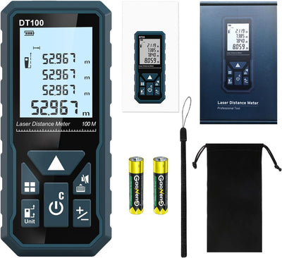 Entfernungsmesser, HANMATEK DT100 100M Digitales Laser Entfernungsmesse mit LCD Hintergrundbeleuchtu