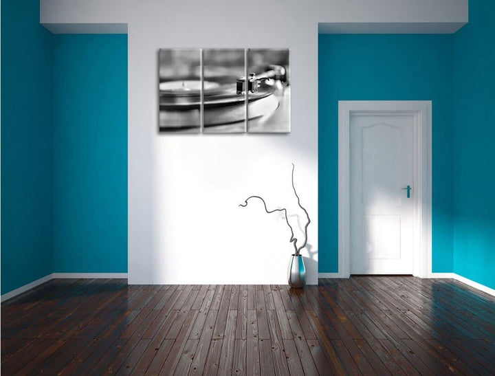 Pixxprint Schallplatte als Leinwandbild | Grösse: 3 Teilig (120x80) | Wandbild| Kunstdruck | fertig