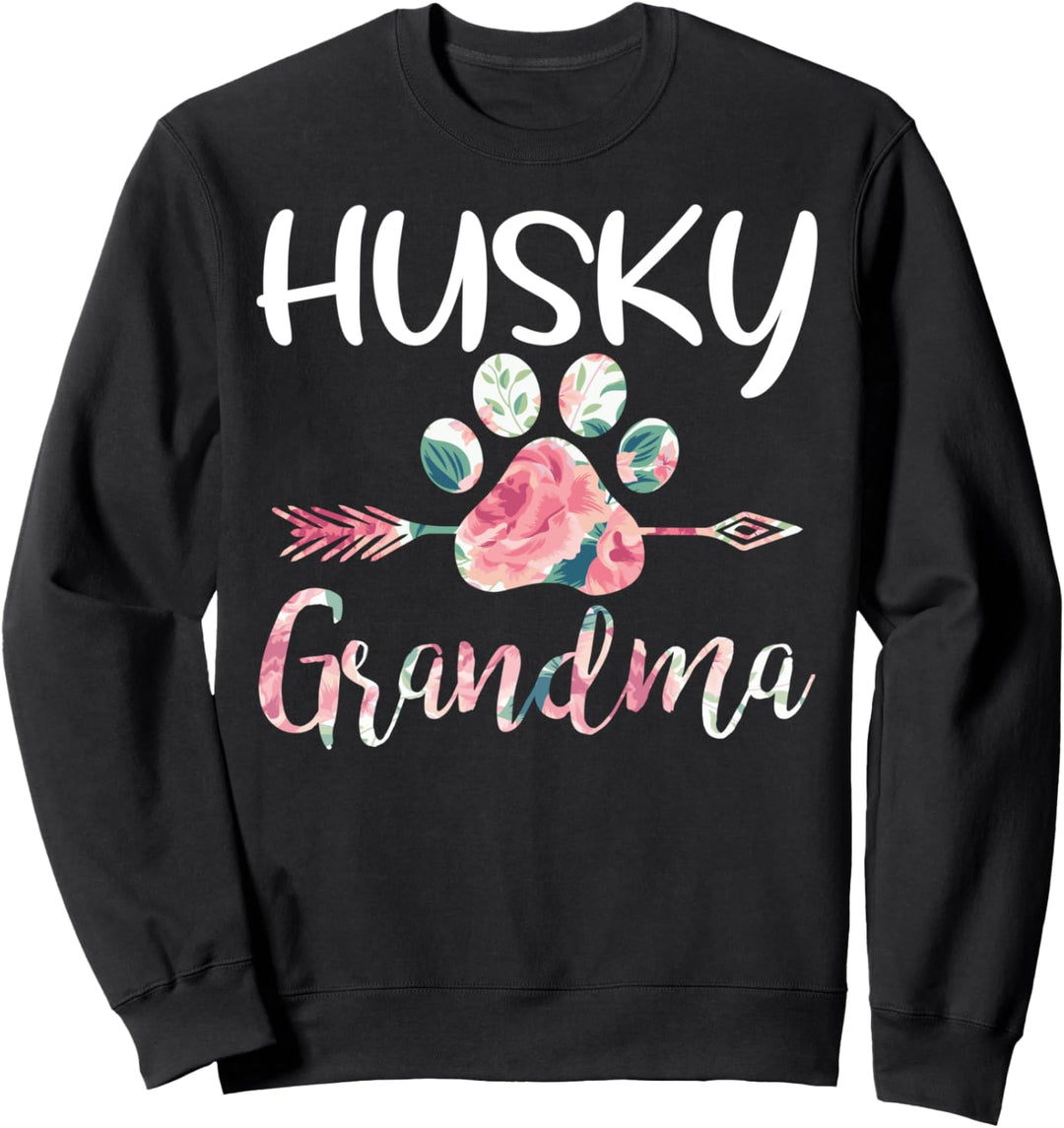 Cute Husky Grandma Siberian Husky Lover Costume Dog Paw Sweatshirt