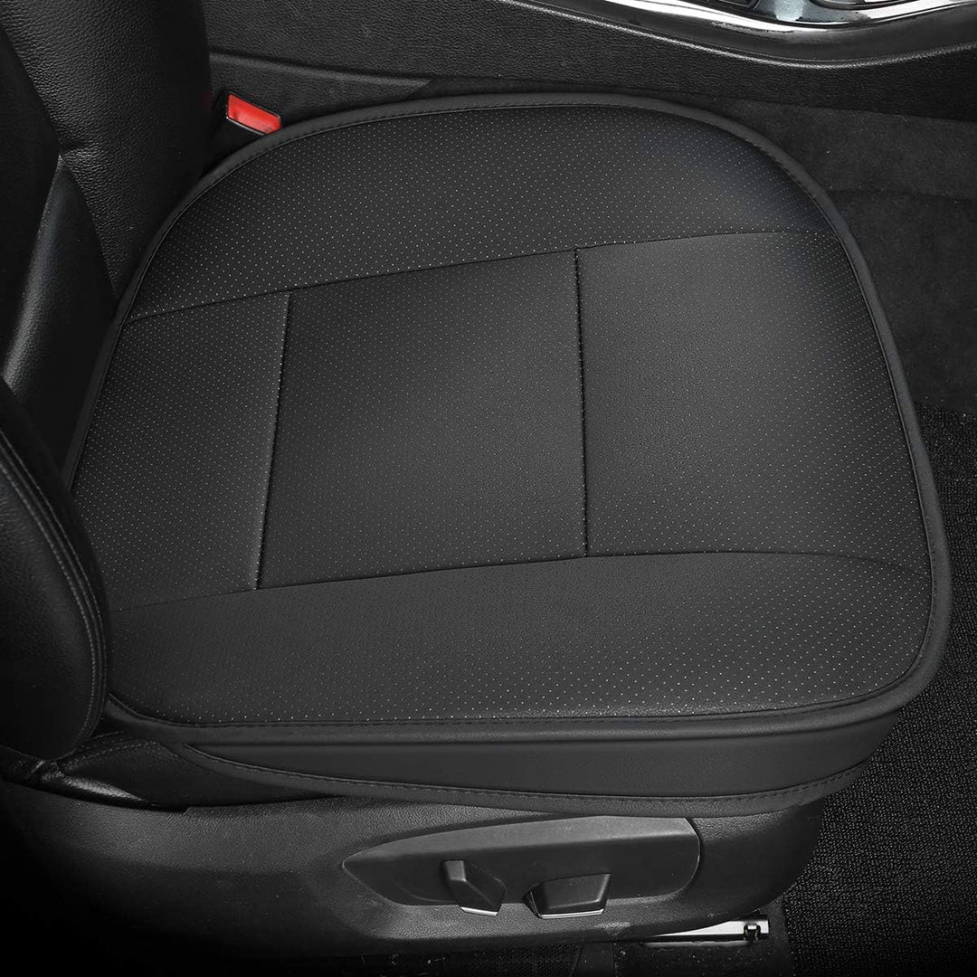 LUOLLOVE Sitzbezüg Auto Universal Leder Super Weich für Vordersitz 1 PC(Schwarz 52 x 51 cm) 1PC Schw